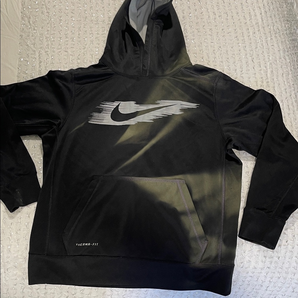 Nike Black and Gray Hoodie with Iconic Swoosh